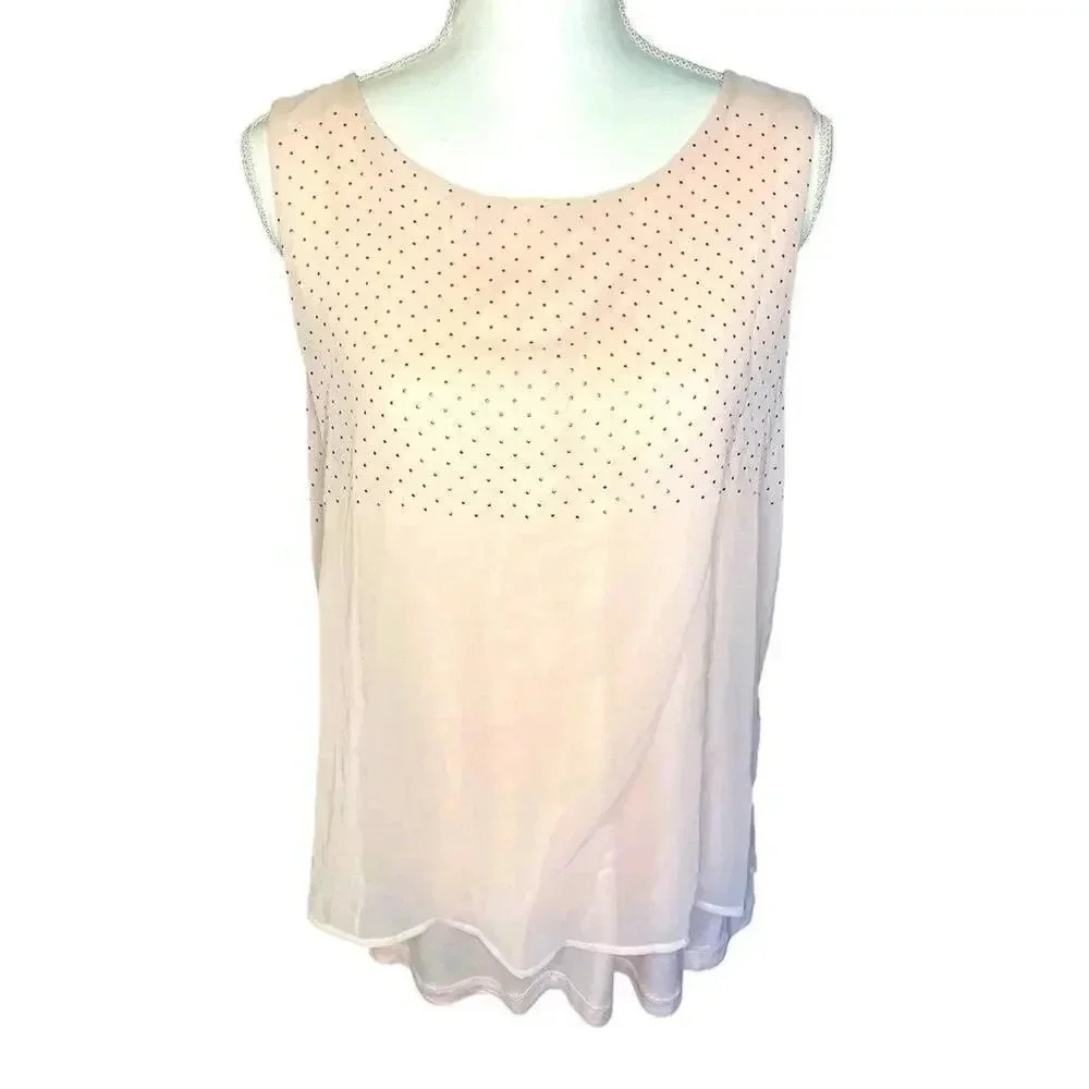 New York and company‎ light pink tank with lace overlay size small